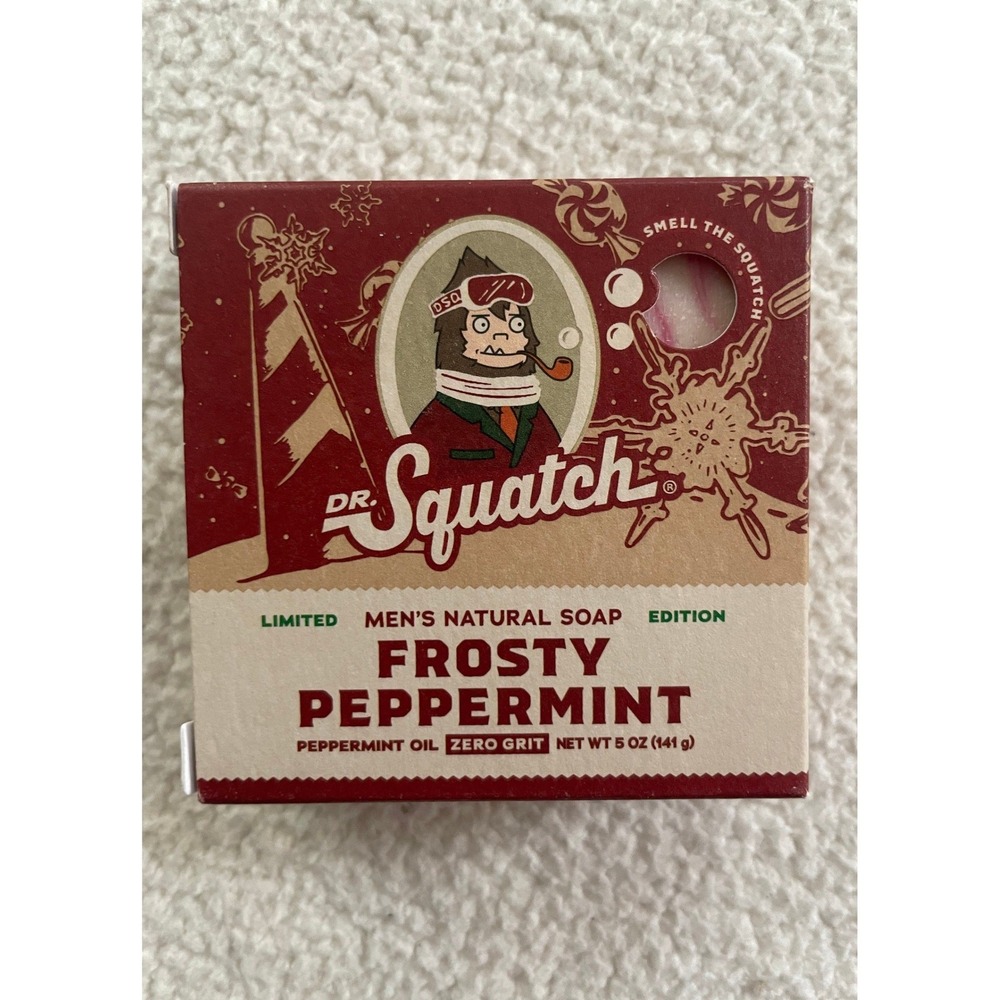Dr. Squatch Mens 5oz Natural Soap Frosty Peppermint Limited Edition Zero Grit